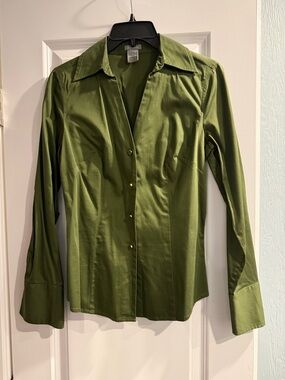 Ann Taylor Olive Green Blouse